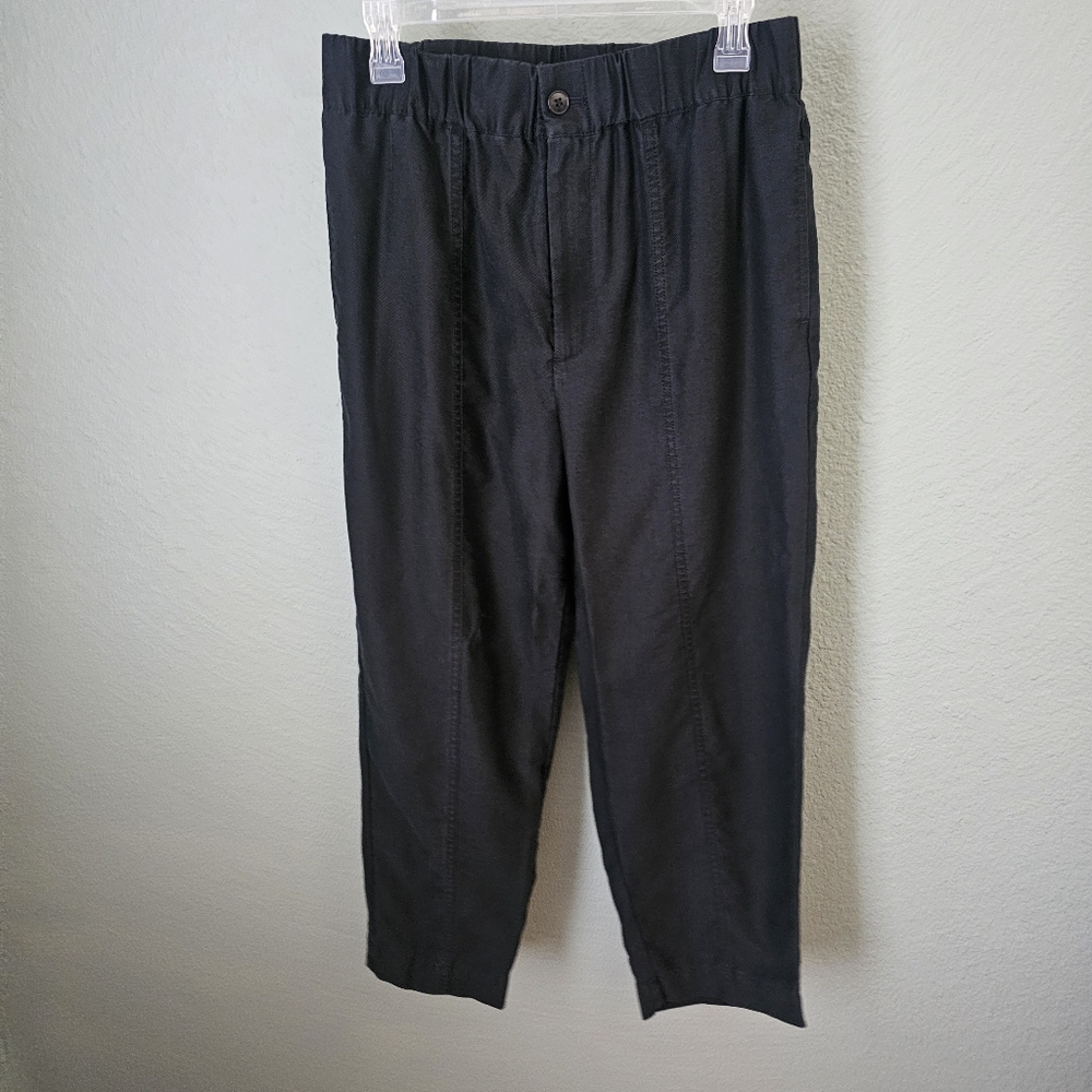 Madewell Tapered Huston Pull On Crop Pants Black Size M